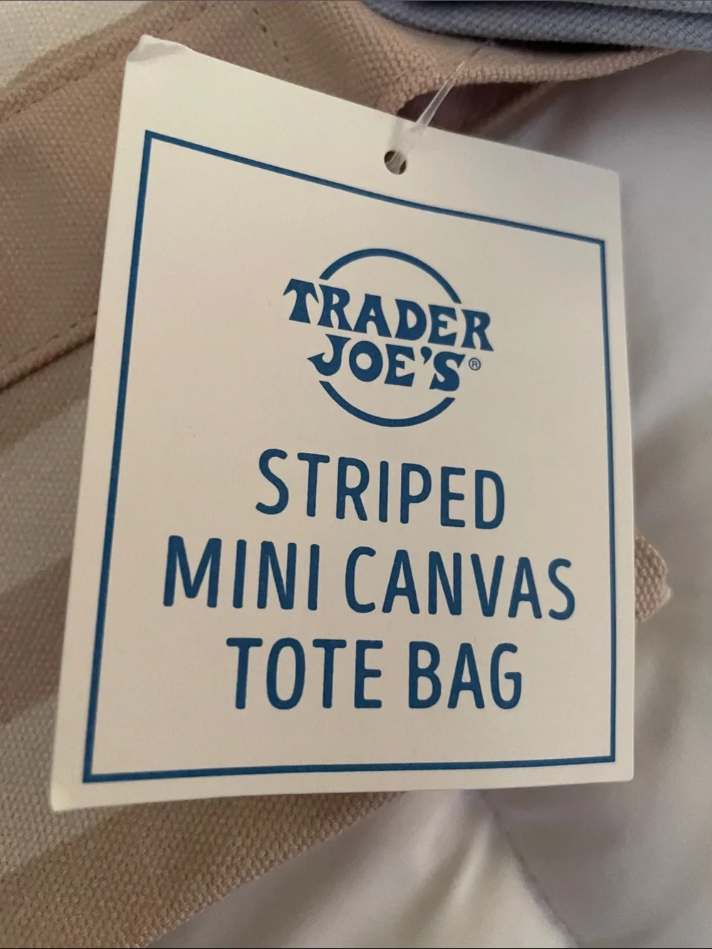 Trader Joe's Striped Canvas Tote - Blue & Cream-set of 2